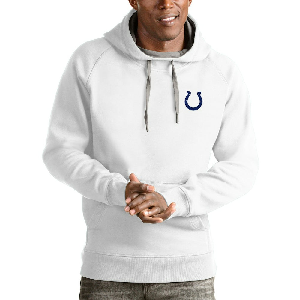 Indianapolis Colts Antigua Logo Victory Pullover Hoodie - White Hoodies