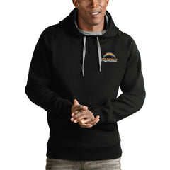 Los Angeles Chargers Antigua Logo Victory Pullover Hoodie - Black Hoodies