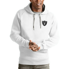 Las Vegas Raiders Antigua Logo Victory Pullover Hoodie - White Hoodies