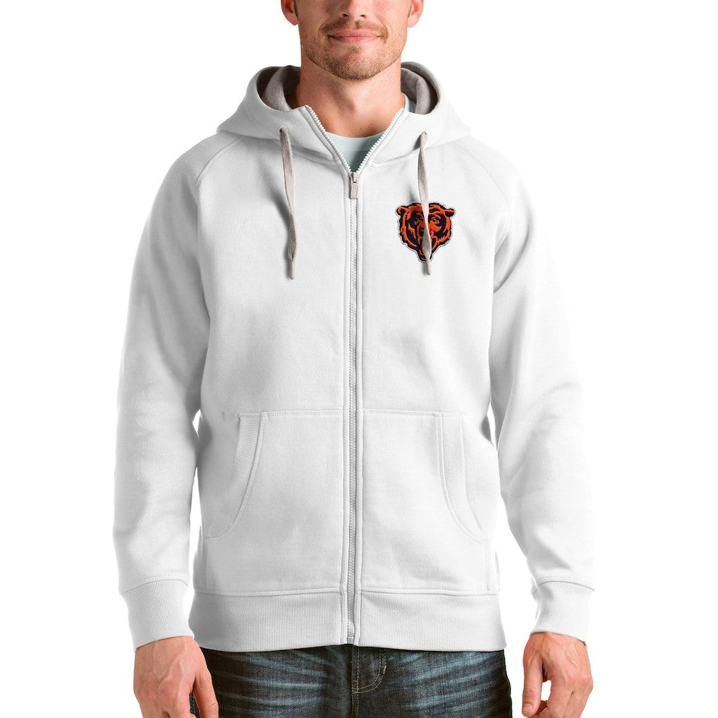 Chicago Bears Antigua Victory Full-Zip Hoodie - White Hoodies