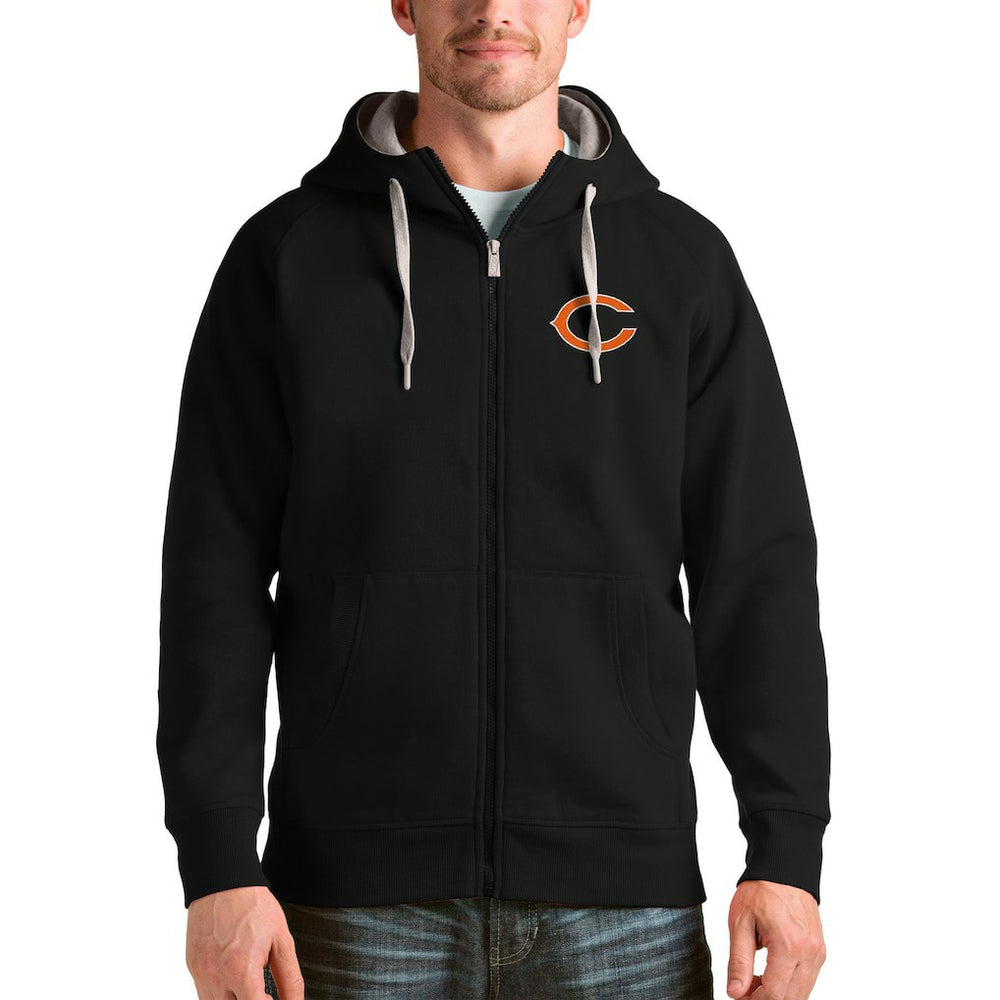 Chicago Bears Antigua Victory Full-Zip Hoodie - Black Hoodies