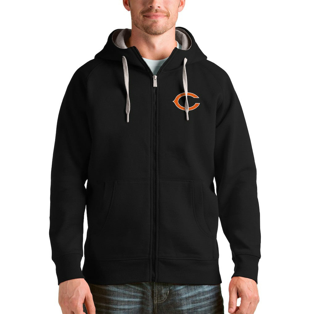 Chicago Bears Antigua Victory Full-Zip Hoodie - Black Hoodies