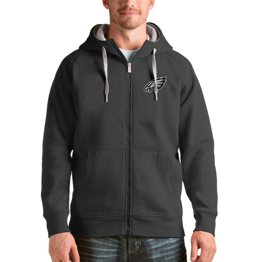 Philadelphia Eagles Antigua Victory Full-Zip Hoodie - Charcoal Hoodies