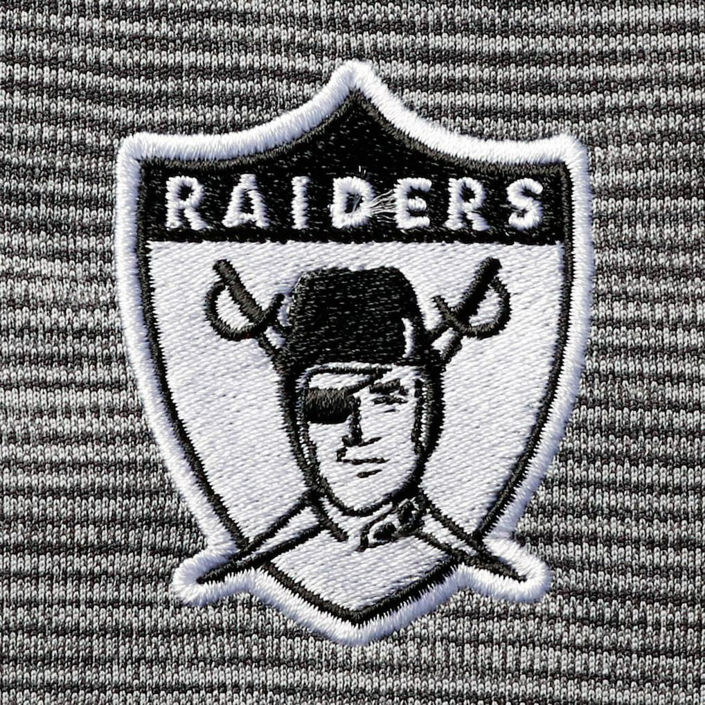 Las Vegas Raiders Antigua Throwback Cycle Quarter-Zip Jacket - Black/Heathered Gray Jackets