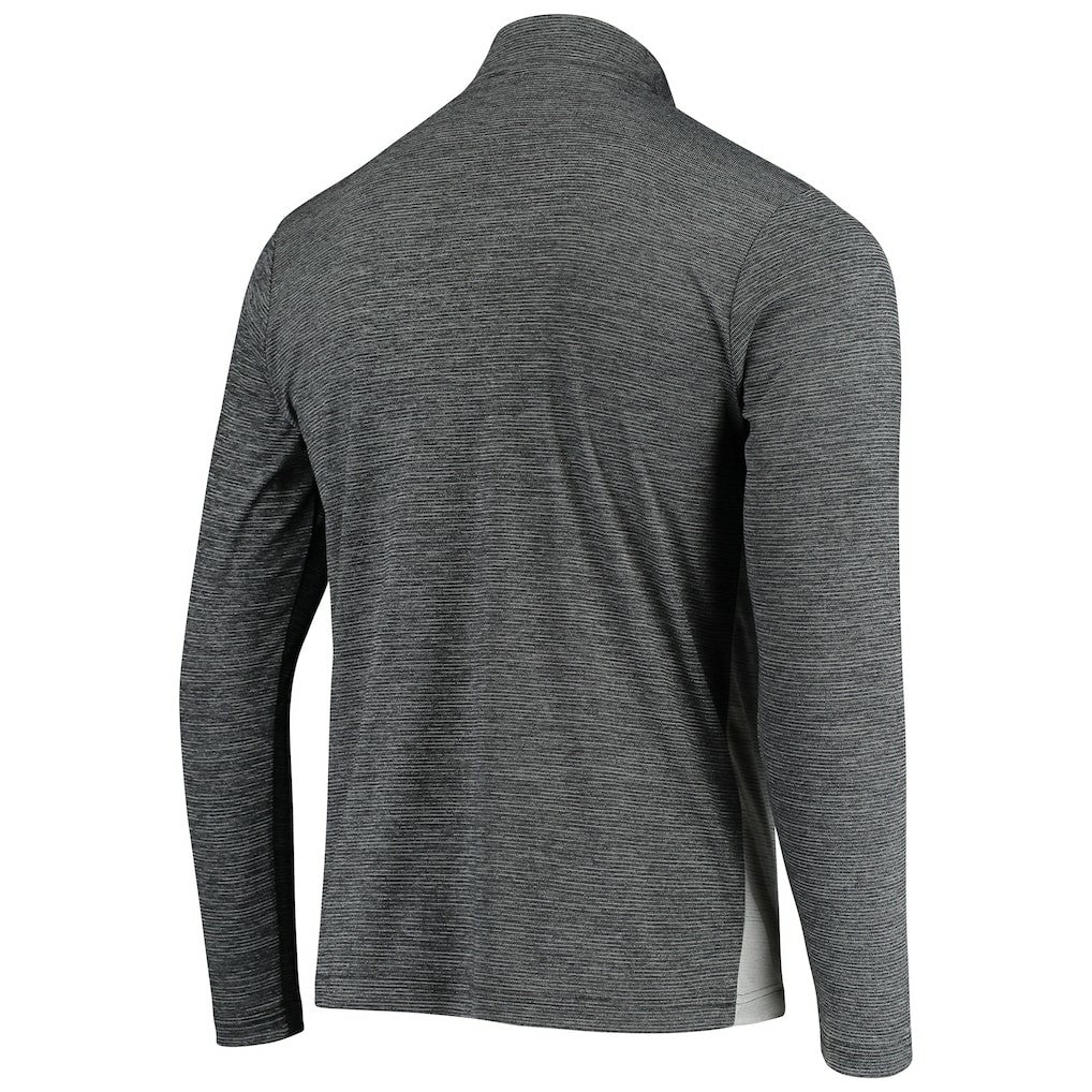 Las Vegas Raiders Antigua Throwback Cycle Quarter-Zip Jacket - Black/Heathered Gray Jackets