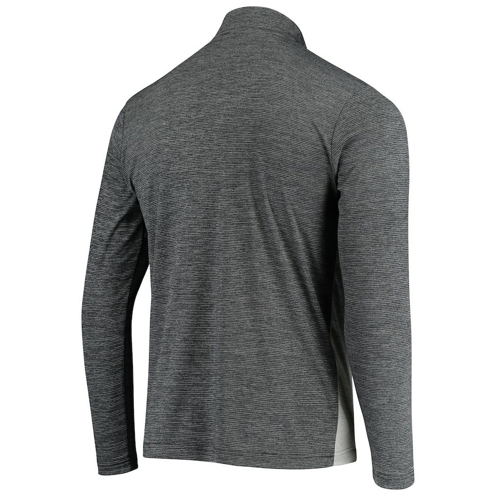 Las Vegas Raiders Antigua Throwback Cycle Quarter-Zip Jacket - Black/Heathered Gray Jackets