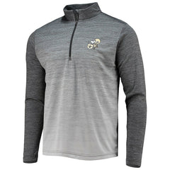 New Orleans Saints Antigua Throwback Cycle Quarter-Zip Jacket - Black/Heathered Gray Jackets