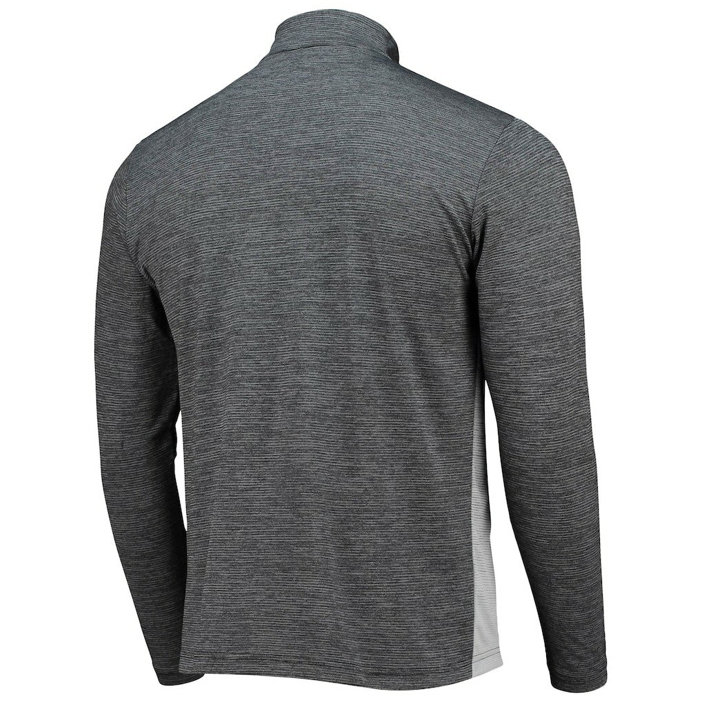 New Orleans Saints Antigua Throwback Cycle Quarter-Zip Jacket - Black/Heathered Gray Jackets