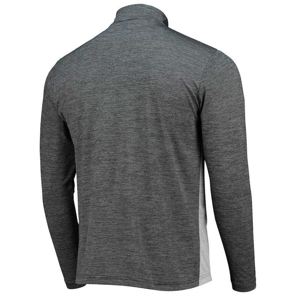 New Orleans Saints Antigua Throwback Cycle Quarter-Zip Jacket - Black/Heathered Gray Jackets
