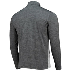 New Orleans Saints Antigua Throwback Cycle Quarter-Zip Jacket - Black/Heathered Gray Jackets