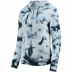 Tennessee Titans New Era Women's Tie-Dye Fleece Full-Zip Hoodie - Navy Hoodies