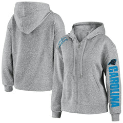 Carolina Panthers WEAR by Erin Andrews Women's Full-Zip Hoodie - Heathered Gray Hoodies
