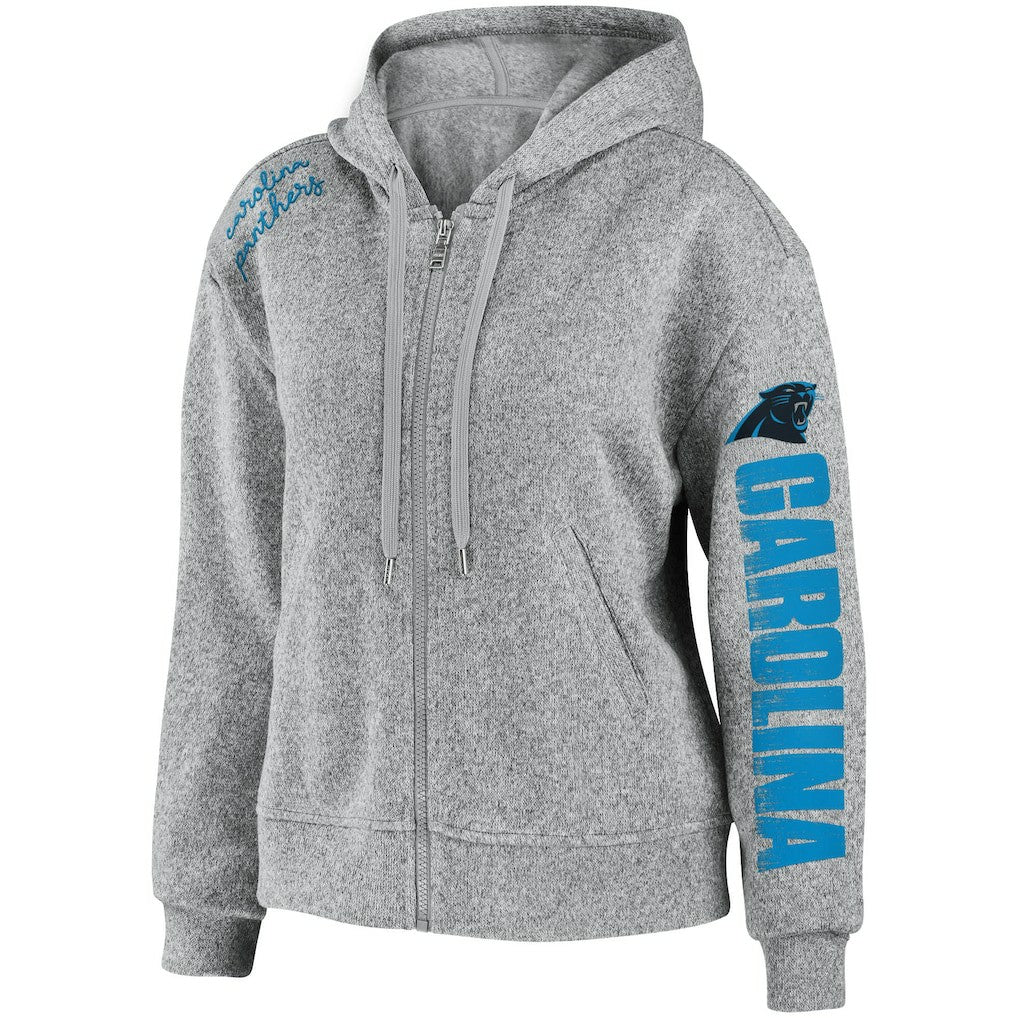 Carolina Panthers WEAR by Erin Andrews Women's Full-Zip Hoodie - Heathered Gray Hoodies