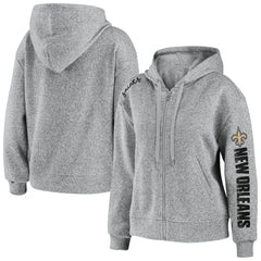 New Orleans Saints WEAR by Erin Andrews Women's Full-Zip Hoodie - Heathered Gray Hoodies
