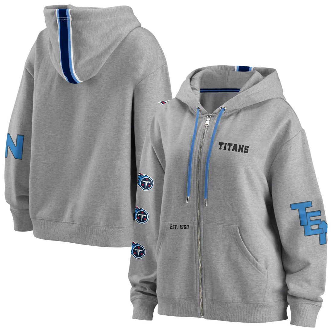 Tennessee Titans WEAR by Erin Andrews Women's Full-Zip Hoodie - Gray Hoodies