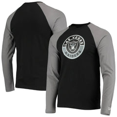Las Vegas Raiders New Era League Raglan Long Sleeve T-Shirt - Black/Gray T-shirts