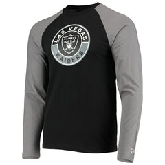 Las Vegas Raiders New Era League Raglan Long Sleeve T-Shirt - Black/Gray T-shirts