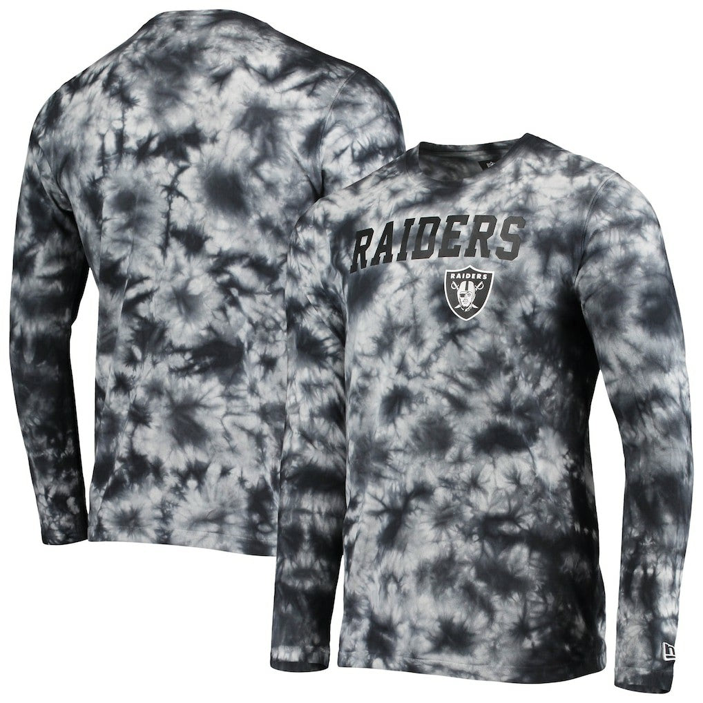 Las Vegas Raiders New Era Tie-Dye Long Sleeve T-Shirt - Black T-shirts