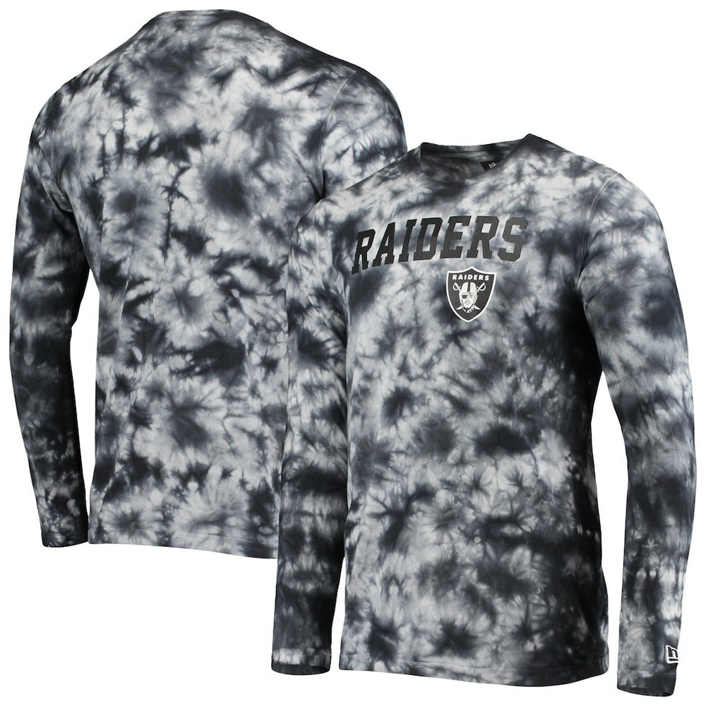 Las Vegas Raiders New Era Tie-Dye Long Sleeve T-Shirt - Black T-shirts