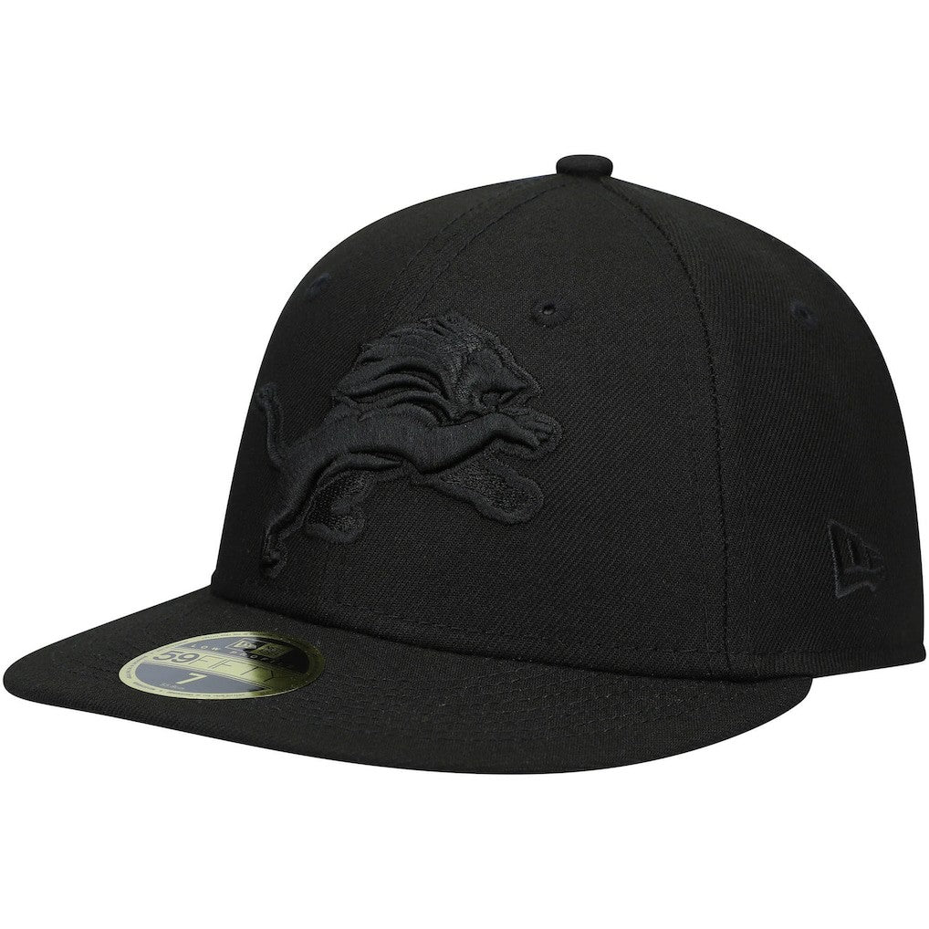 Detroit Lions New Era Black on Black Low Profile 59FIFTY II Fitted Hat - Black Hats