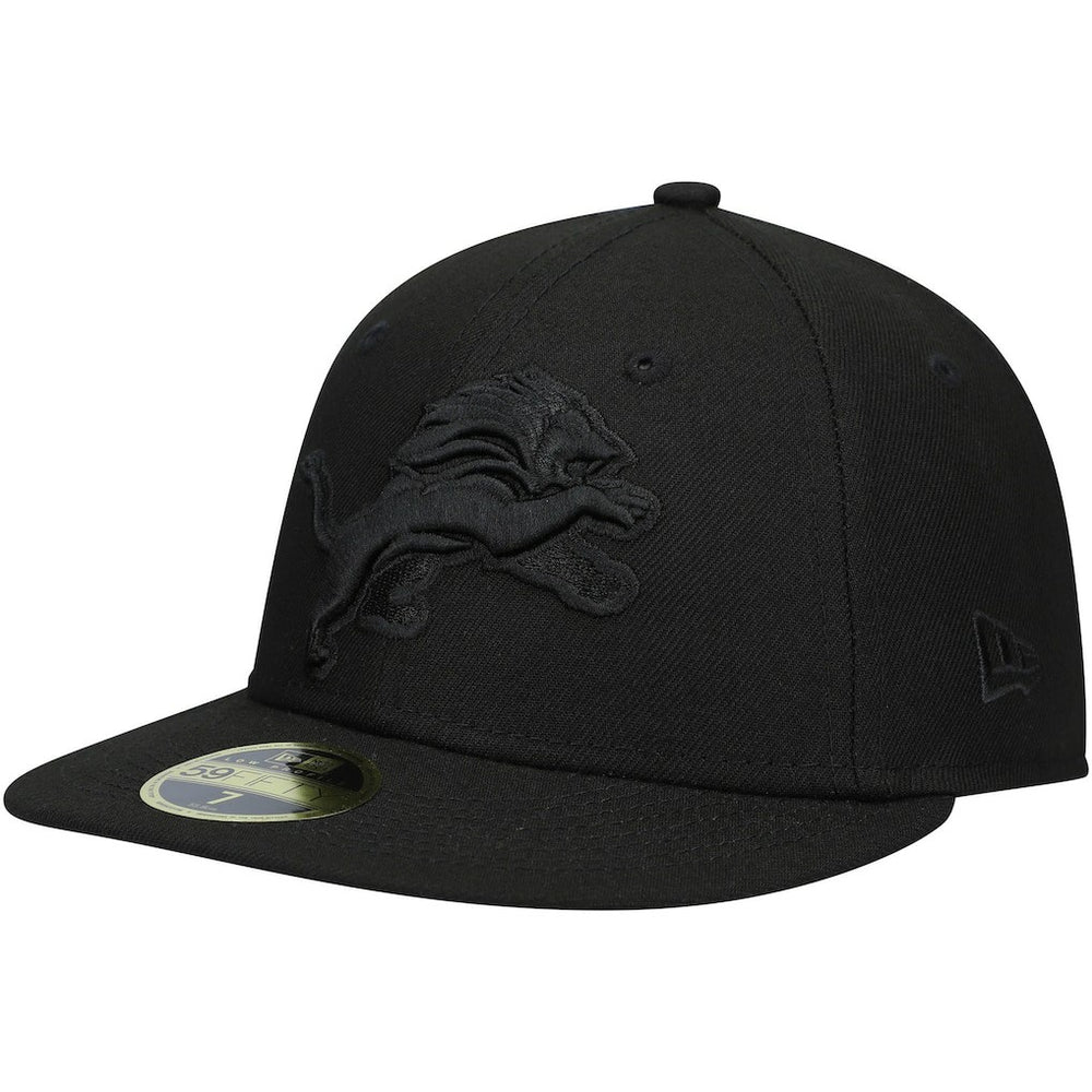 Detroit Lions New Era Black on Black Low Profile 59FIFTY II Fitted Hat - Black Hats
