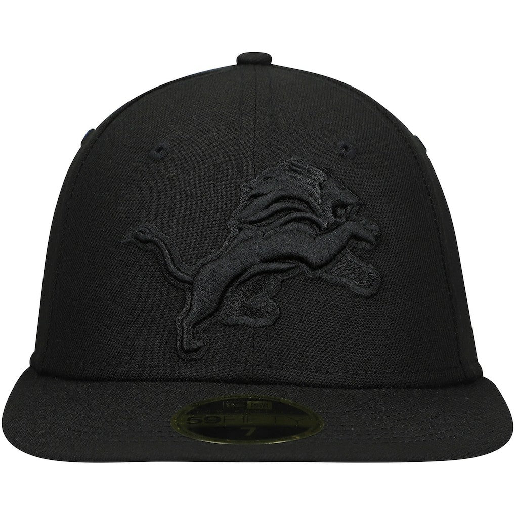 Detroit Lions New Era Black on Black Low Profile 59FIFTY II Fitted Hat - Black Hats
