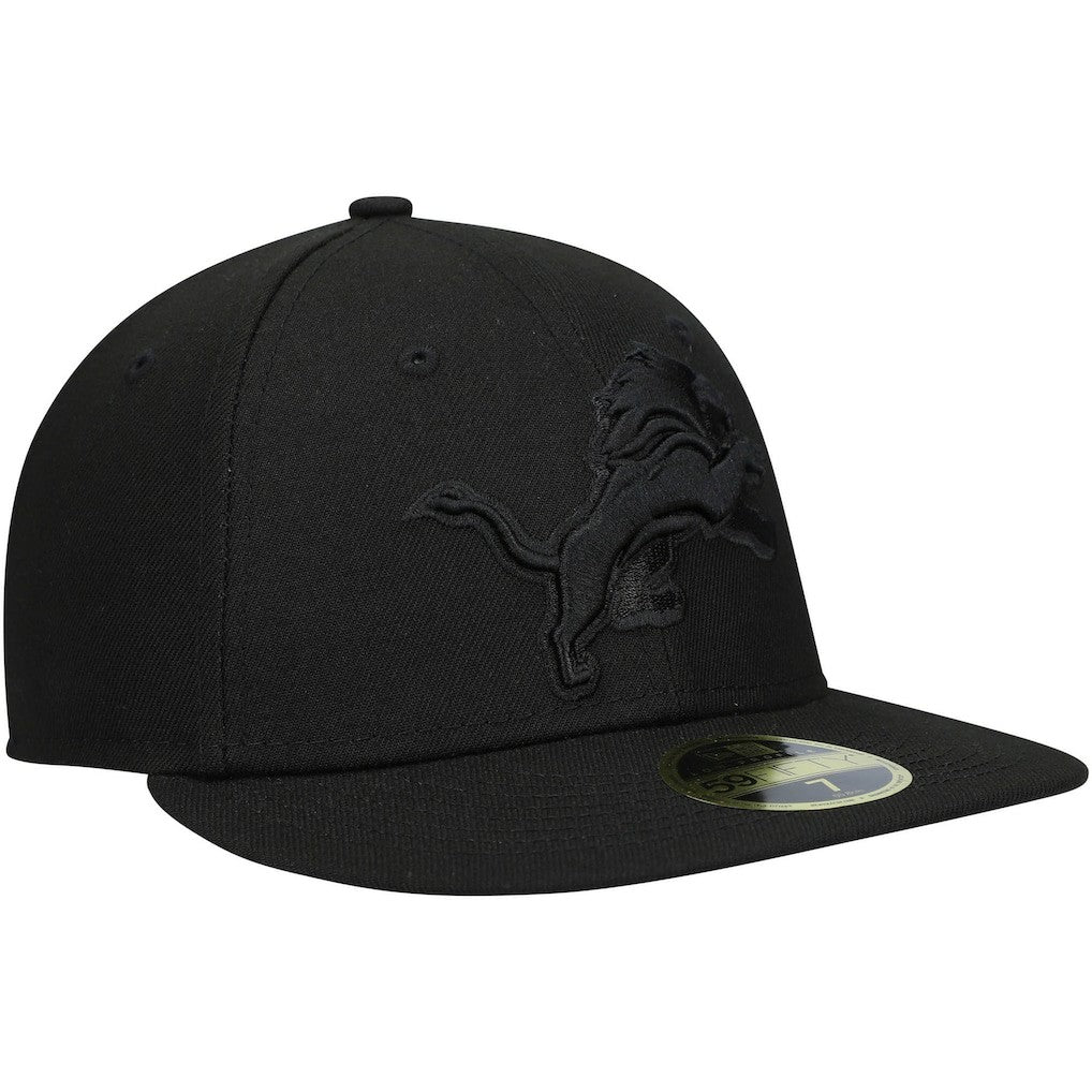 Detroit Lions New Era Black on Black Low Profile 59FIFTY II Fitted Hat - Black Hats