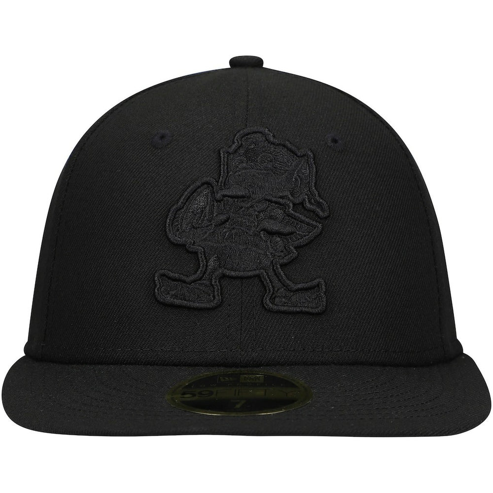 Cleveland Browns New Era Historic Logo Black on Black Low Profile 59FIFTY II Fitted Hat - Black Hats