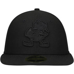 Cleveland Browns New Era Historic Logo Black on Black Low Profile 59FIFTY II Fitted Hat - Black Hats