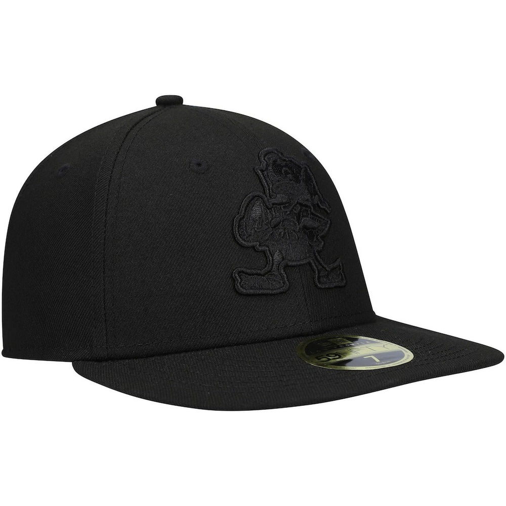 Cleveland Browns New Era Historic Logo Black on Black Low Profile 59FIFTY II Fitted Hat - Black Hats