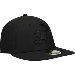 Cleveland Browns New Era Historic Logo Black on Black Low Profile 59FIFTY II Fitted Hat - Black Hats