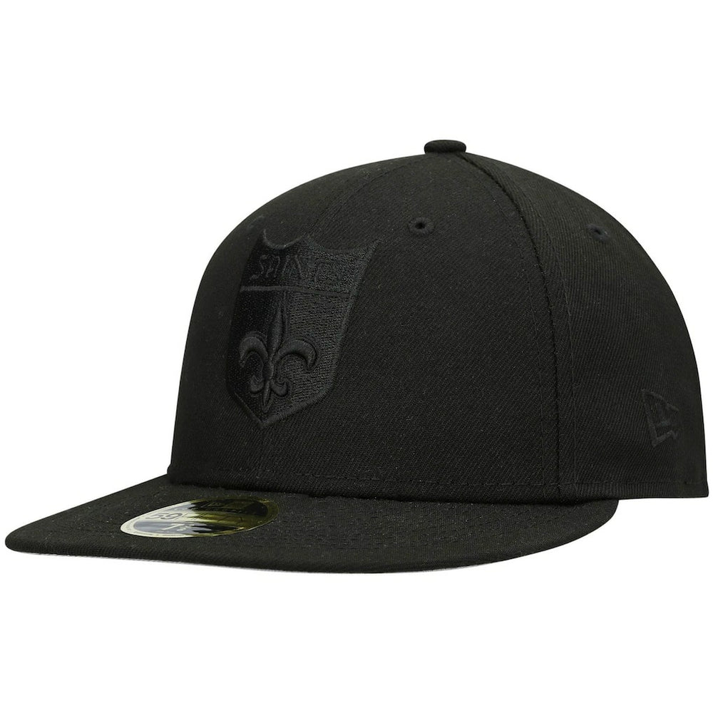 New Orleans Saints New Era Historic Logo Black on Black Low Profile 59FIFTY II Fitted Hat - Black Hats