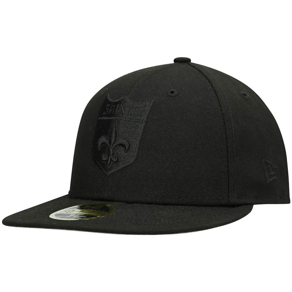 New Orleans Saints New Era Historic Logo Black on Black Low Profile 59FIFTY II Fitted Hat - Black Hats