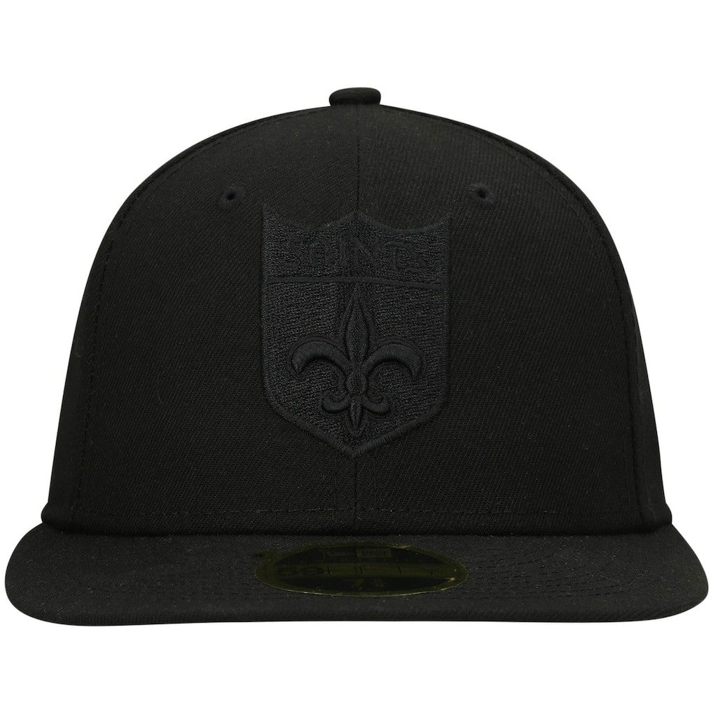 New Orleans Saints New Era Historic Logo Black on Black Low Profile 59FIFTY II Fitted Hat - Black Hats