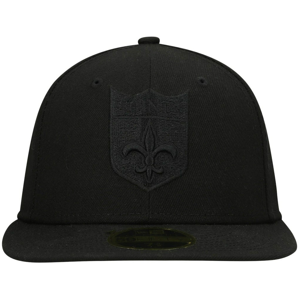 New Orleans Saints New Era Historic Logo Black on Black Low Profile 59FIFTY II Fitted Hat - Black Hats