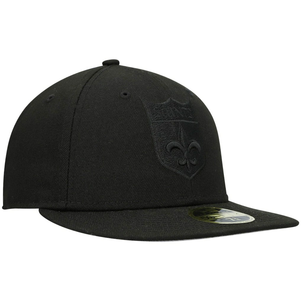 New Orleans Saints New Era Historic Logo Black on Black Low Profile 59FIFTY II Fitted Hat - Black Hats