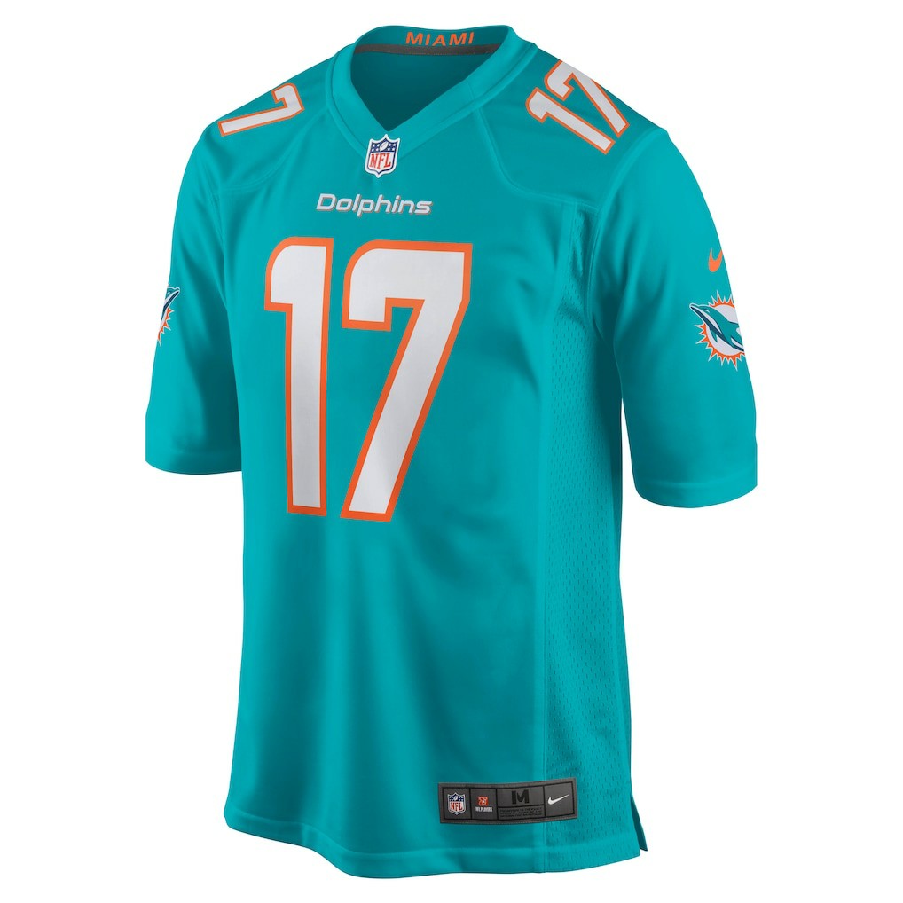 Jaylen Waddle Miami Dolphins Game Player Jersey - Aqua Jerseys