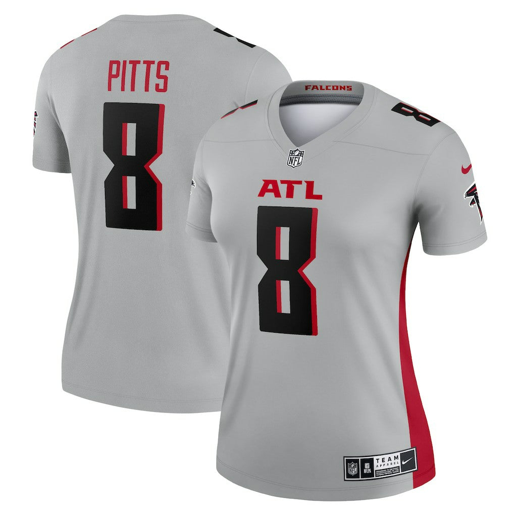 Kyle Pitts Sr. Atlanta Falcons Women's Inverted Legend Player Performance Top - Gray Tops