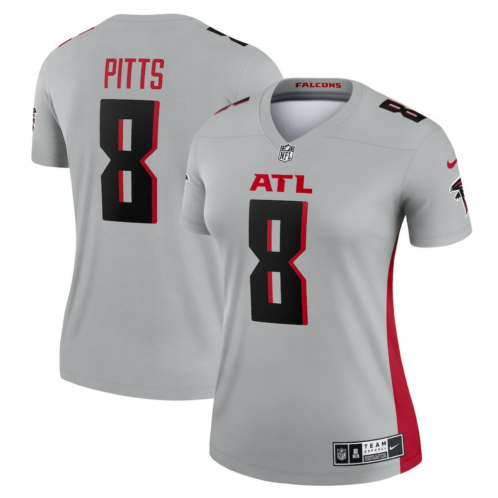 Kyle Pitts Sr. Atlanta Falcons Women's Inverted Legend Player Performance Top - Gray Tops