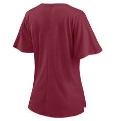 Washington Football Team Women's Southpaw Flutter V-Neck T-Shirt - Burgundy T-shirts