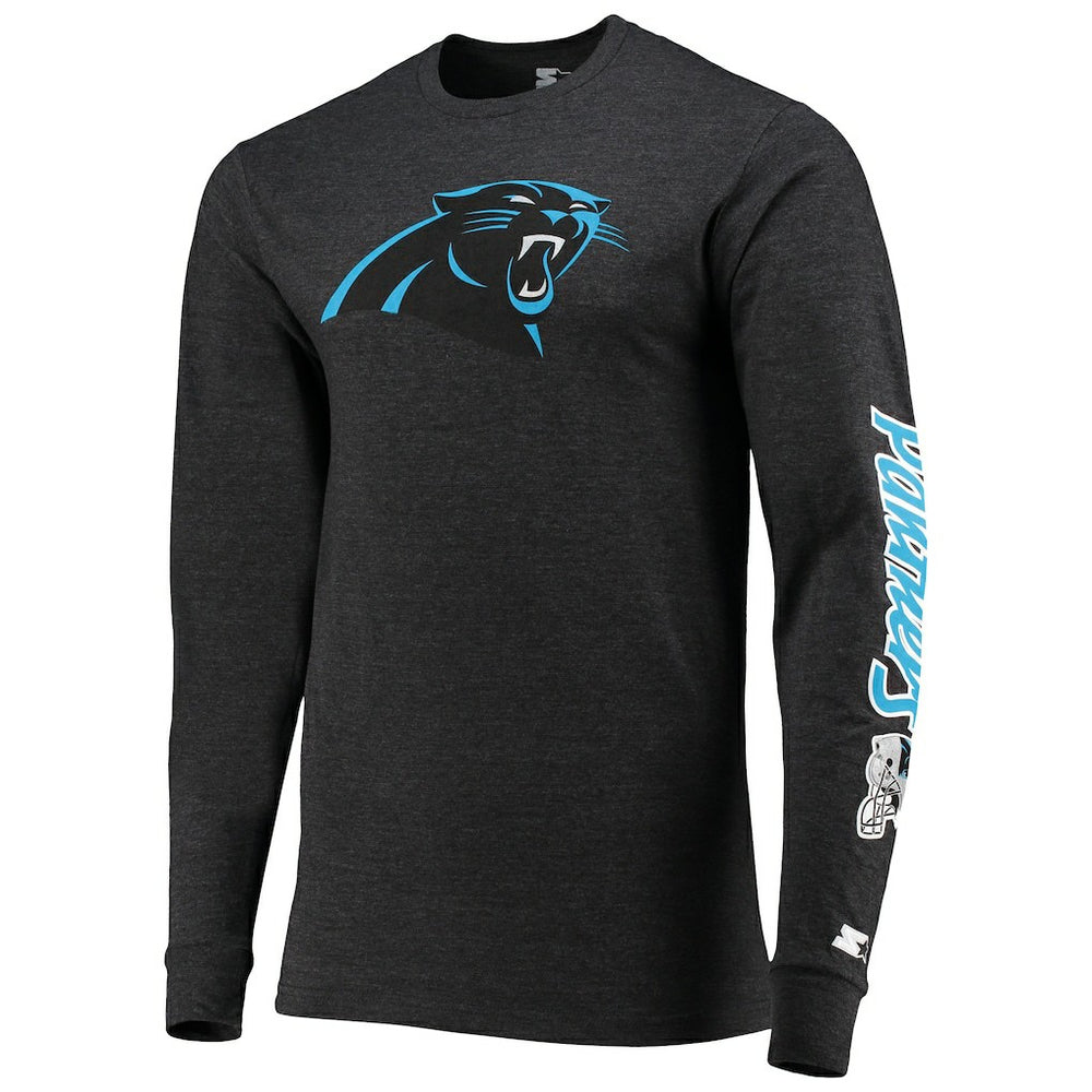 Carolina Panthers Starter Halftime Long Sleeve T-Shirt - Heathered Black T-shirts