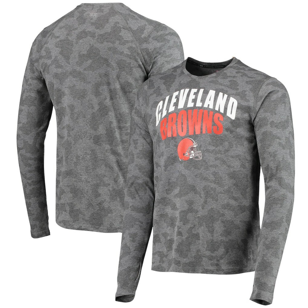 Cleveland Browns MSX by Michael Strahan Camo Performance Long Sleeve T-Shirt - Black T-shirts