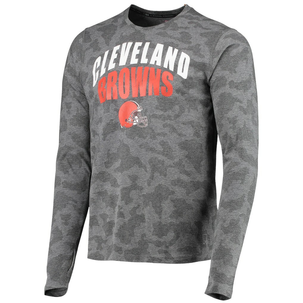 Cleveland Browns MSX by Michael Strahan Camo Performance Long Sleeve T-Shirt - Black T-shirts