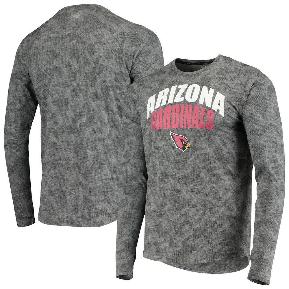 Arizona Cardinals MSX by Michael Strahan Camo Performance Long Sleeve T-Shirt - Black T-shirts