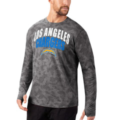 Los Angeles Chargers MSX by Michael Strahan Camo Performance Long Sleeve T-Shirt - Black T-shirts