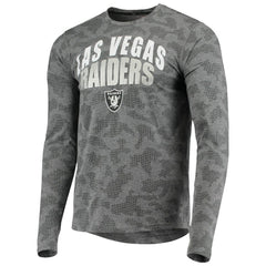 Las Vegas Raiders MSX by Michael Strahan Camo Performance Long Sleeve T-Shirt - Black T-shirts