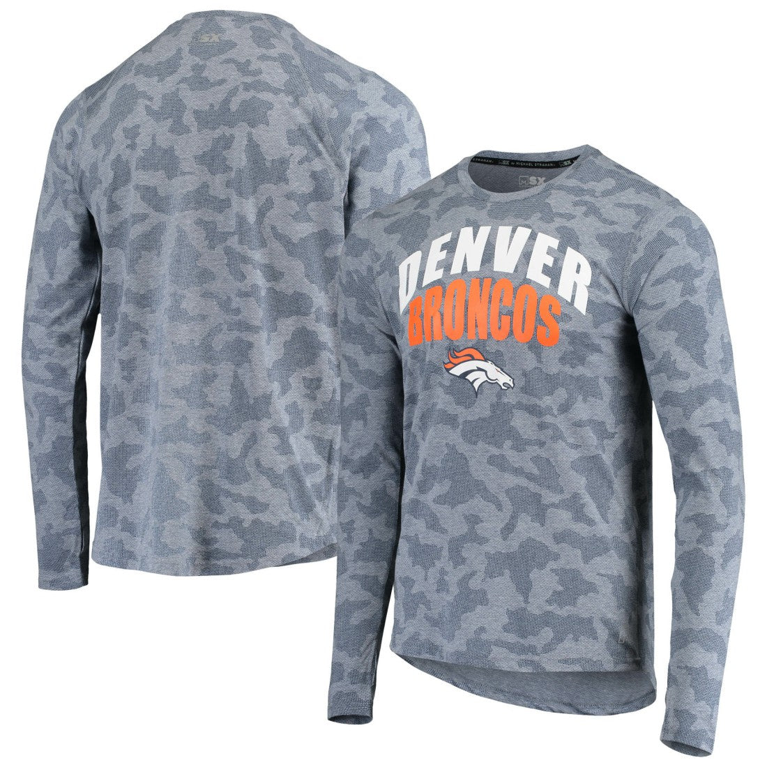 Denver Broncos MSX by Michael Strahan Camo Performance Long Sleeve T-Shirt - Navy T-shirts