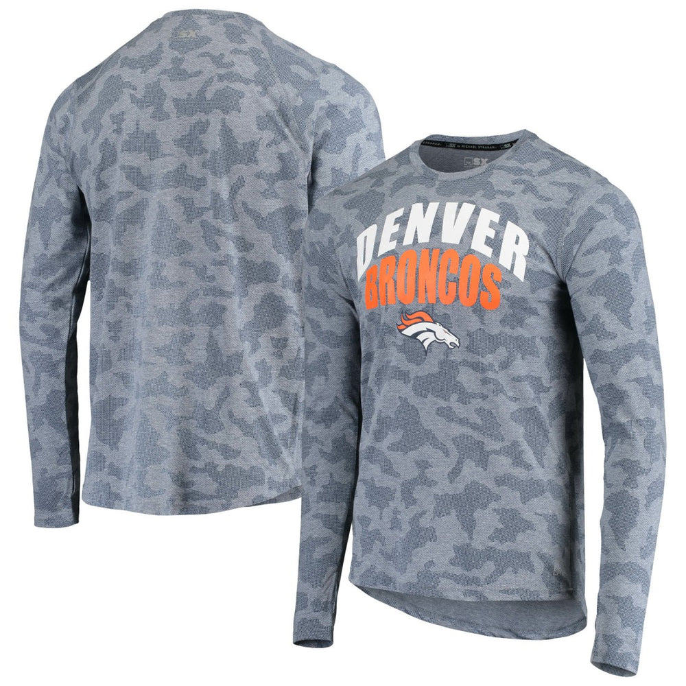 Denver Broncos MSX by Michael Strahan Camo Performance Long Sleeve T-Shirt - Navy T-shirts