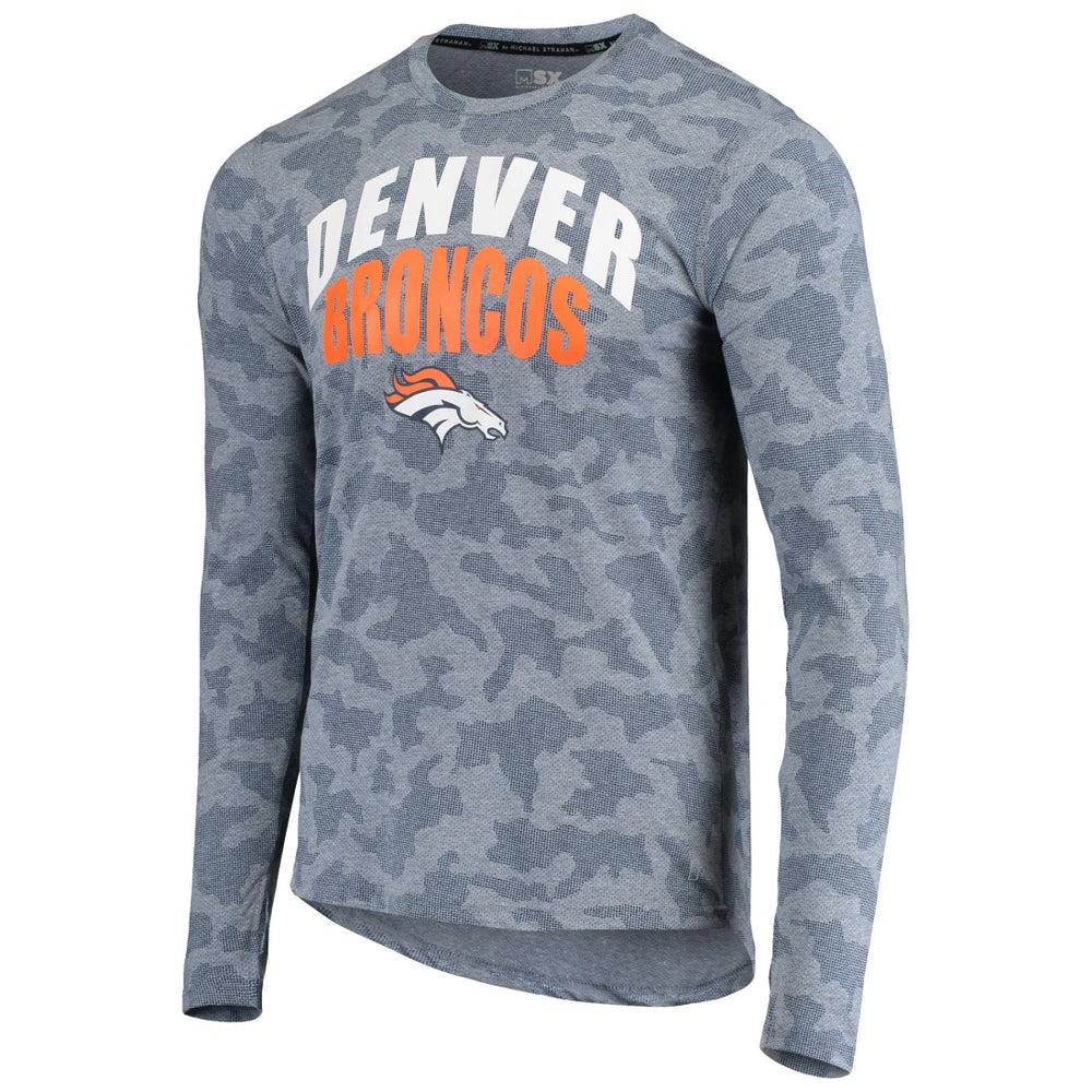 Denver Broncos MSX by Michael Strahan Camo Performance Long Sleeve T-Shirt - Navy T-shirts