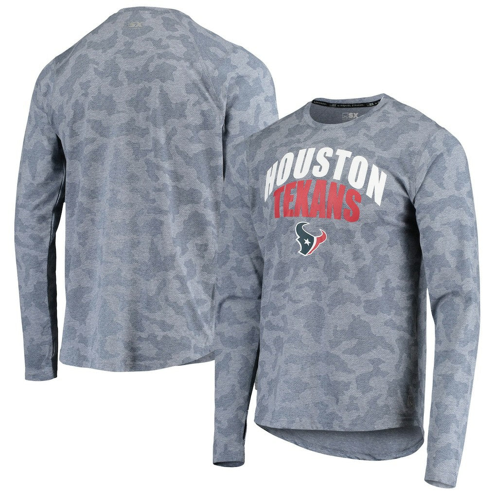 Houston Texans MSX by Michael Strahan Camo Performance Long Sleeve T-Shirt - Navy T-shirts